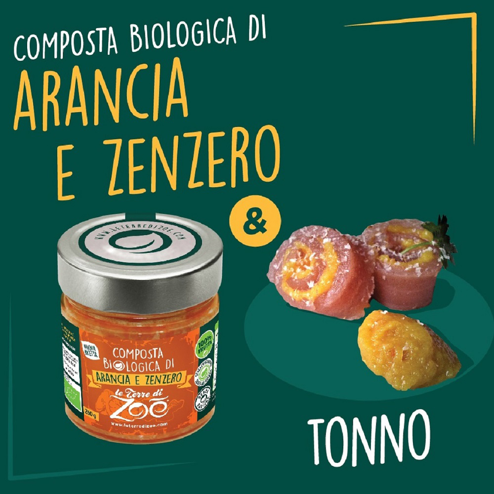 Compota de Naranja y jengibre organica italiano Le terre di zoè 3